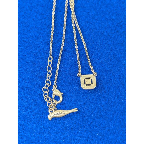 Isabel Square Rhinestone Charm Necklace - Picture 6 of 8